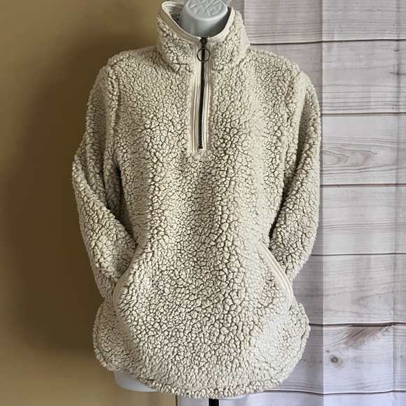Cozy Sherpa Pullover Sweater Shacket NWOT - Picture 2 of 10